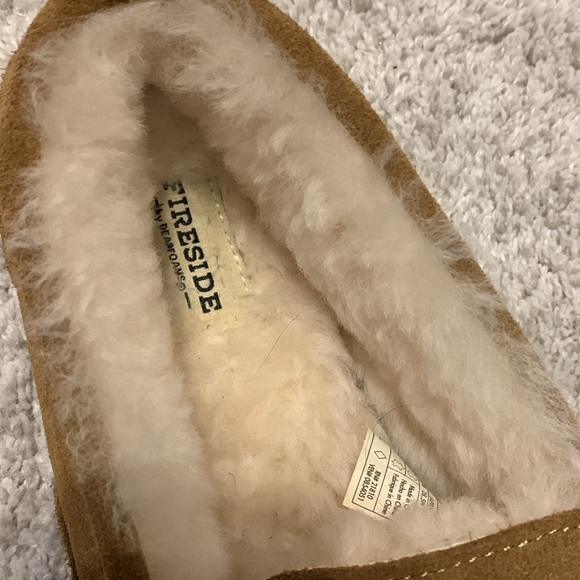 Fireside by Dearfoams Melbourne Genuine Shearling Moccasin Slipper Men size 10W - Picture 4 of 17